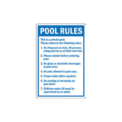 Pool Rules Sign