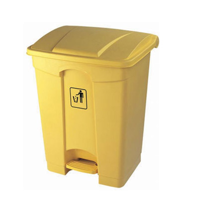 Yellow Foot Operated Bin - 68L